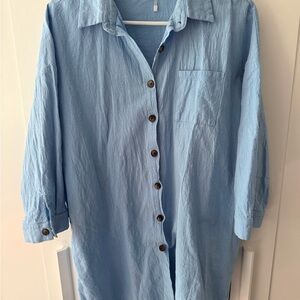 Light Blue Button-Up Shirt and matching shorts